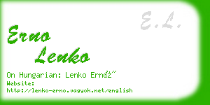 erno lenko business card